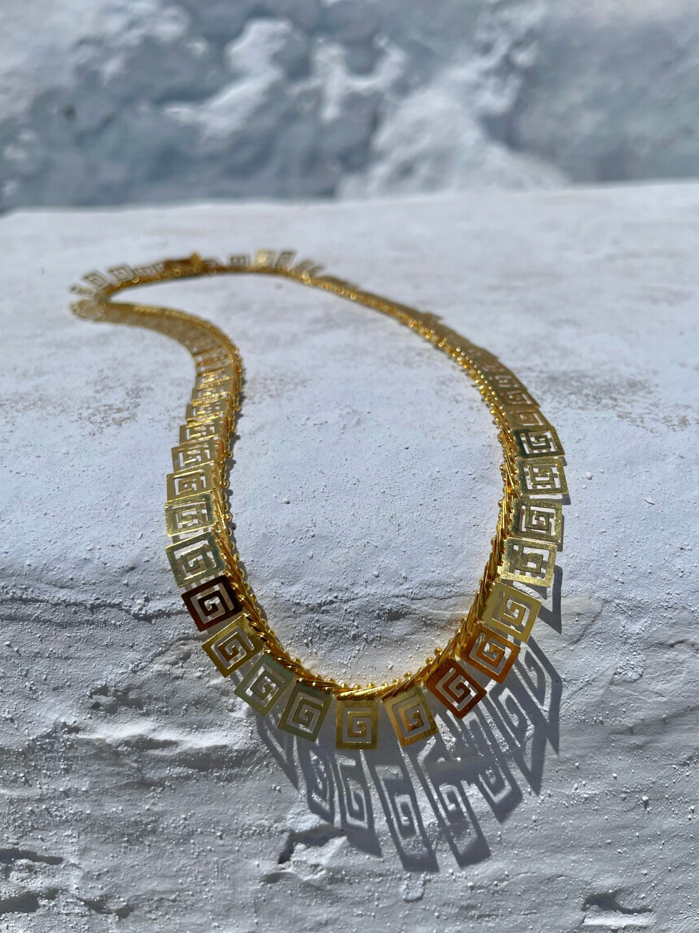 Sterling Silver 925 Greek Key Meander Gold Plated Necklace From Greece |  eBay
