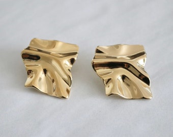 18K Gold Abstract Earrings