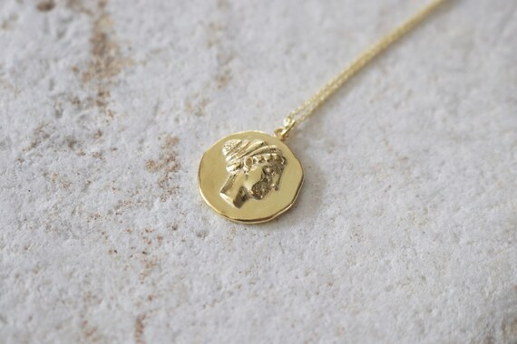 Ancient Greek Goddess Aphrodite Medallion Coin Necklace Etsy