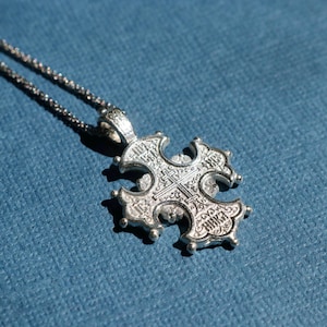 995 Sterling Silver Ancient Greek Byzantine Cross Necklace - Made in Greece