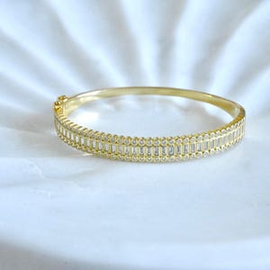 Vermeil & Weiß Saphir Armreif