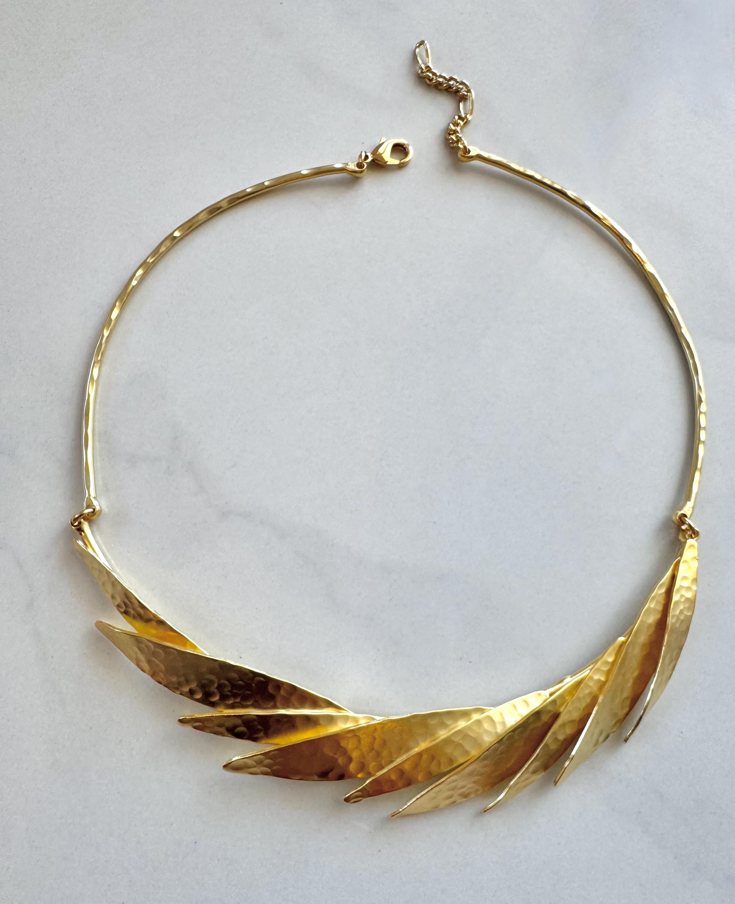 Ancient Greek Goddess Hammered Gold Olive Leaf Choker Necklace - Etsy