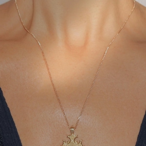 24K Gold Vermeil Altgriechische Byzantiner Kreuz Halskette Bild 4