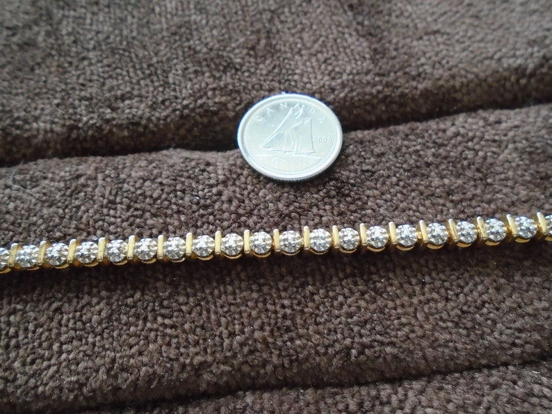 Ross Simons One Diamond Accent Link Gold Over 925 Sterling Silver Tennis Bracelet
