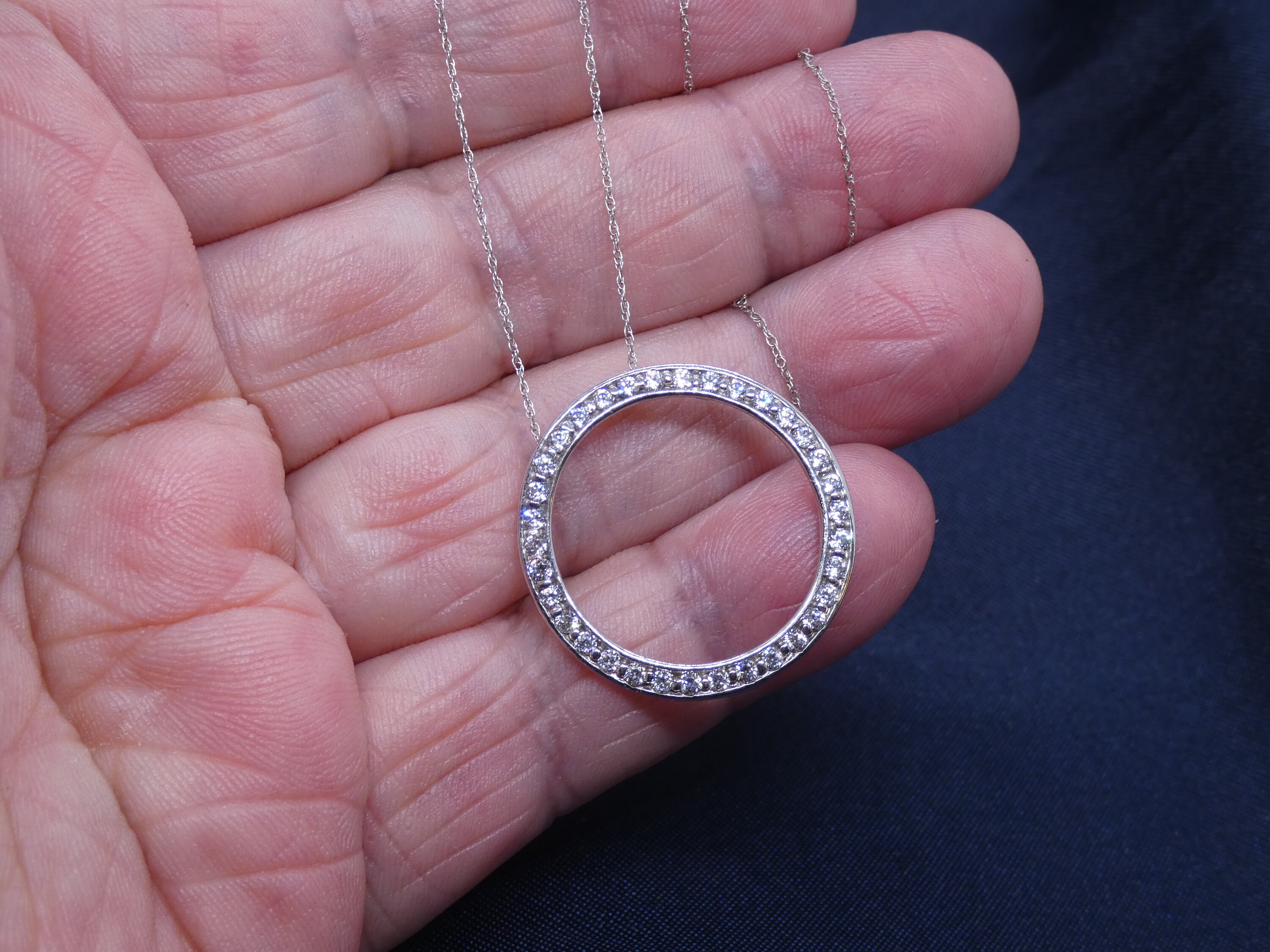Pre-loved, 18ct Yellow+ White Gold Italian Diamond Necklace.
