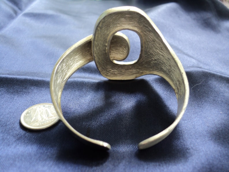 6.0 Guess Collection Rare Modernistic Brushed Silver Cuff Sterling Silver Bracelet