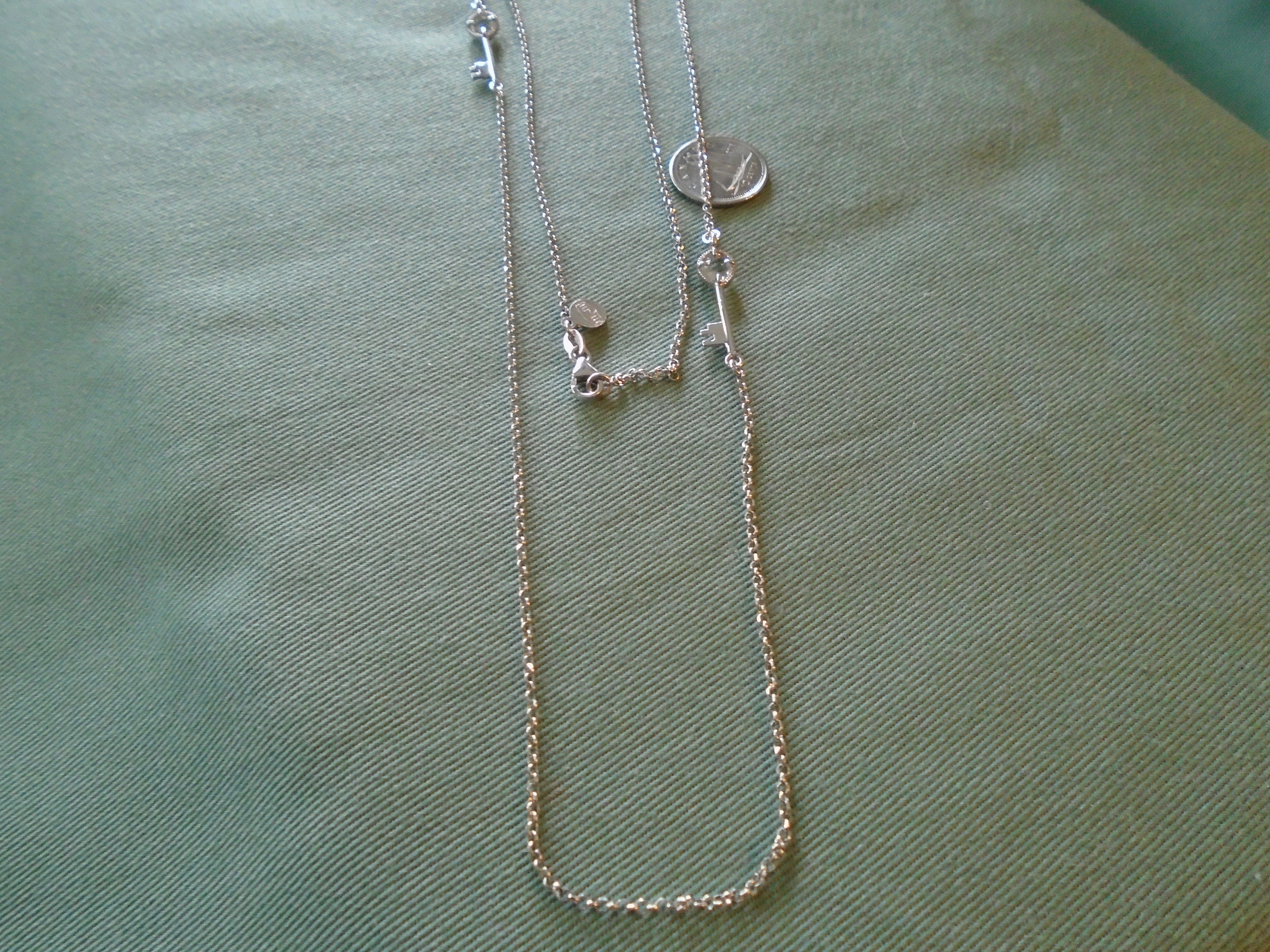 Mi Moneda Cupido Chain With 2 Keys 925 Sterling Silver 31.5 Necklace
