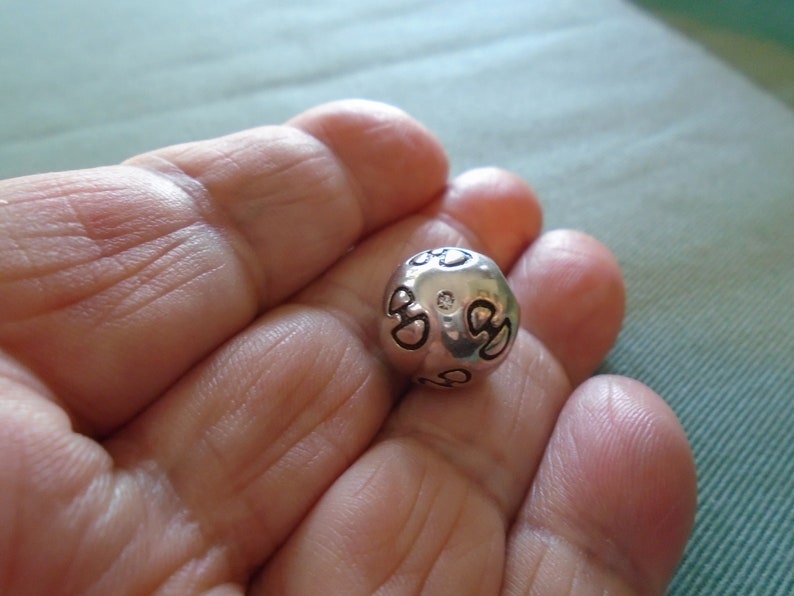 HDIA Round Large Bead With Real Diamond Sterling Silver PendantCharm NEW LISTING