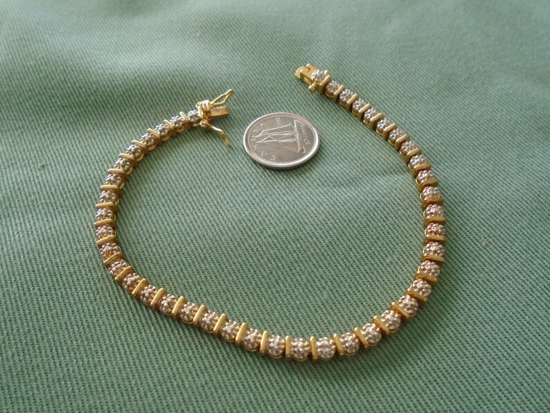 Ross Simons One Diamond Accent Link Gold Over 925 Sterling Silver Tennis Bracelet