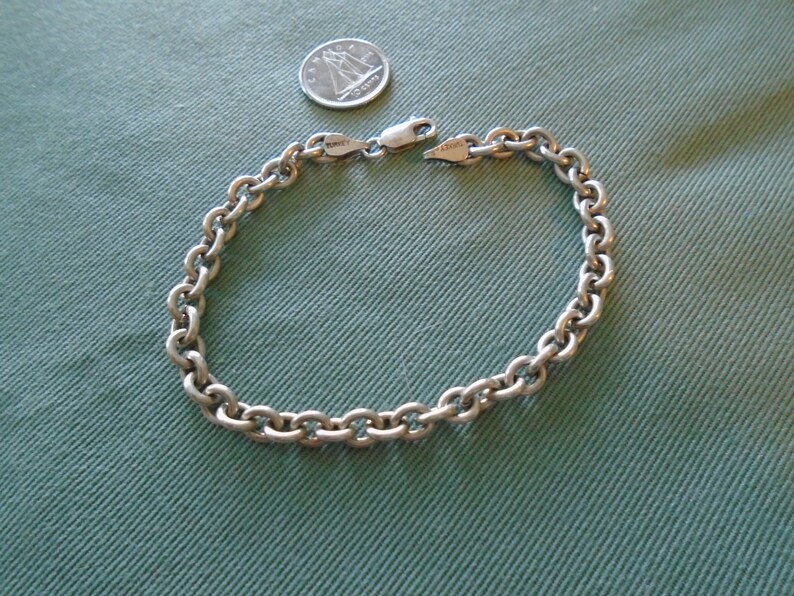 NEW LISTING Rolo Chain 5mm Sterling Silver Bracelet 7 78