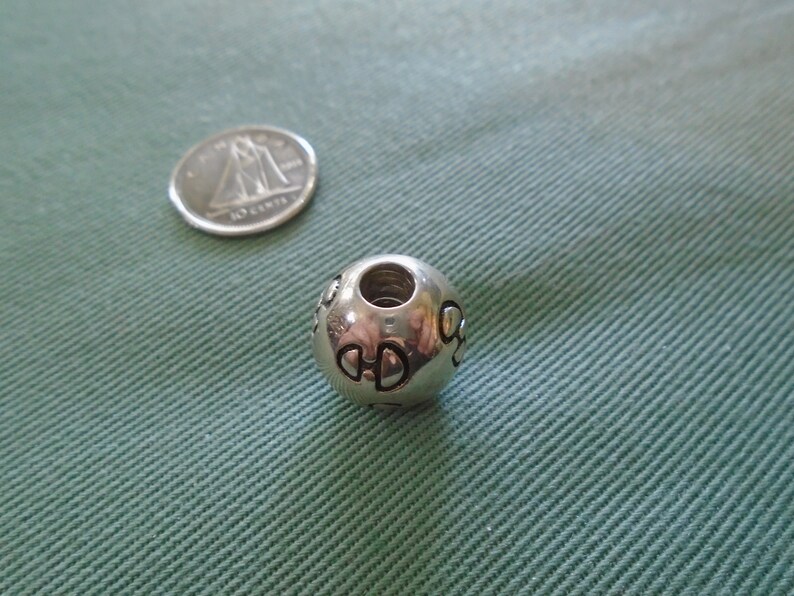 HDIA Round Large Bead With Real Diamond Sterling Silver PendantCharm NEW LISTING