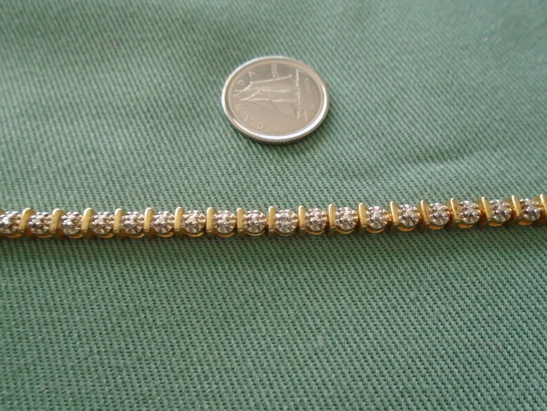 Ross Simons One Diamond Accent Link Gold Over 925 Sterling Silver Tennis Bracelet