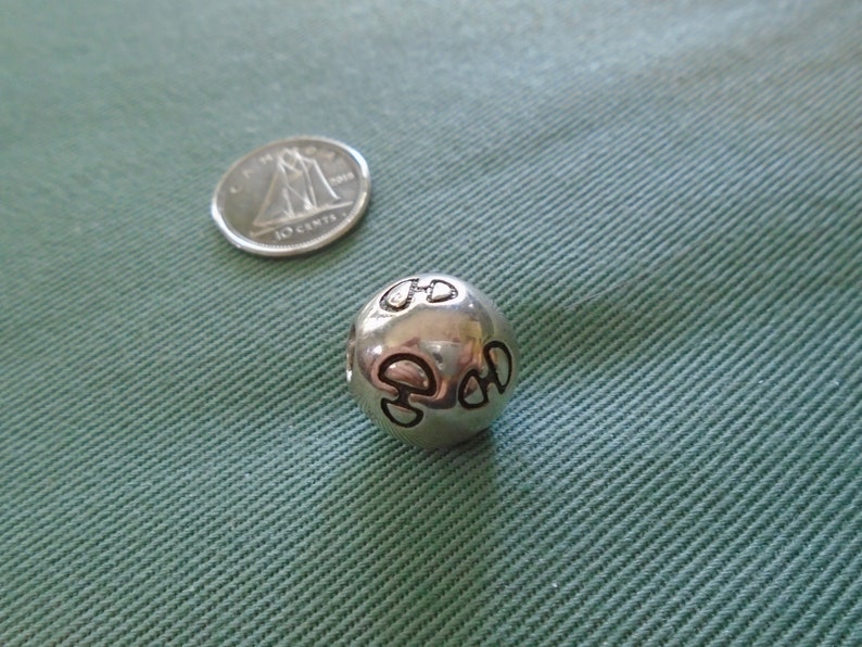 HDIA Round Large Bead With Real Diamond Sterling Silver PendantCharm NEW LISTING