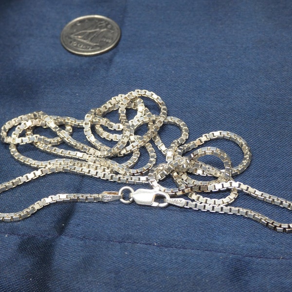 Milor 30" Box Chain Extra Long Sterling Silver Necklace