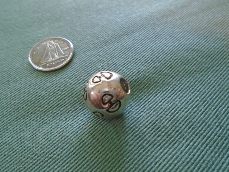 HDIA Round Large Bead With Real Diamond Sterling Silver PendantCharm NEW LISTING