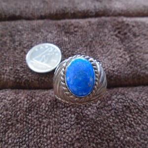 Carolyn Pollack Lapis Carved Sides Sterling Silver Ring