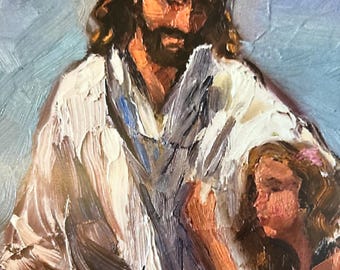 Jesus und die Kinder Kunstdruck, christliche Kinderzimmer Dekor