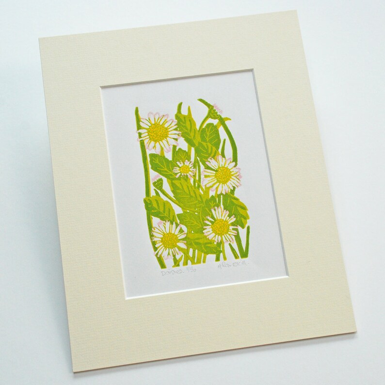 Buttercup Art print, Buttercup Linocut Print, Buttercup Limited Edition Linocut Print image 3