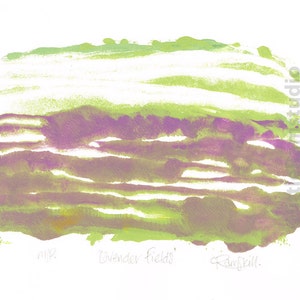 Abstract Art - Lavender Fields - Original OOAK Monoprint