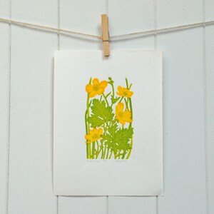 Buttercup Art print, Buttercup Linocut Print, Buttercup Limited Edition Linocut Print image 8