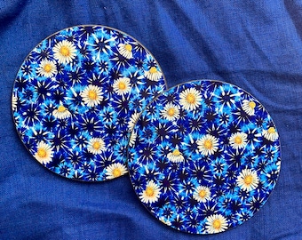 Corn Flower & Camomile - 9 cm Round Coasters - Flowers