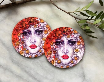 Primavera - Model Drawing - 9 cm Round Coasters