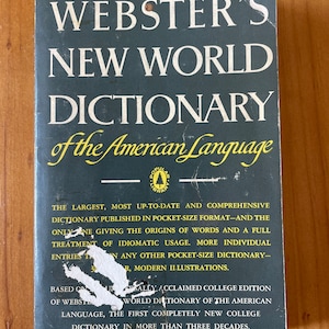 Webster's New Wold Dictionary of the American Language, Pocket Sized Edition 1959