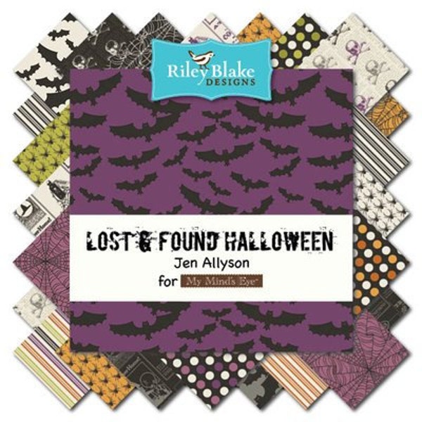 Lost and Found Halloween fat quarter bundle 21 pices FREE SHIPPING by Jen Allyson for My Minds Eye for Riley Blake