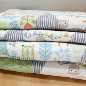 Fox and Owl Flag Baby Quilt