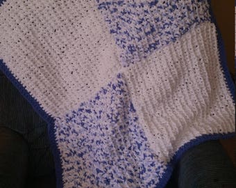 Snuggly Shades of Blue & White Baby Blanket