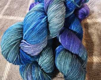 Hand-Dyed DK Weight 100% Superwash Merino Yarn-- Mystic Jewels
