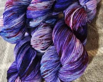 Hand-Dyed DK Weight 100% Superwash Merino Yarn-- Dark Unicorn