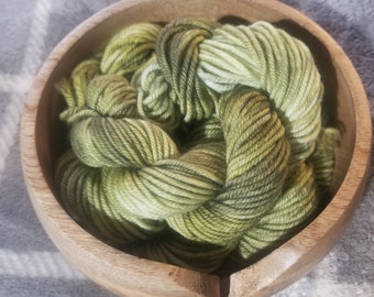 Hand-Dyed DK Weight 100% Superwash Merino Yarn Mini-- Mossy
