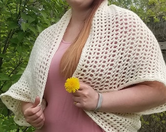 Lightweight Ivory Cocoon Shrug