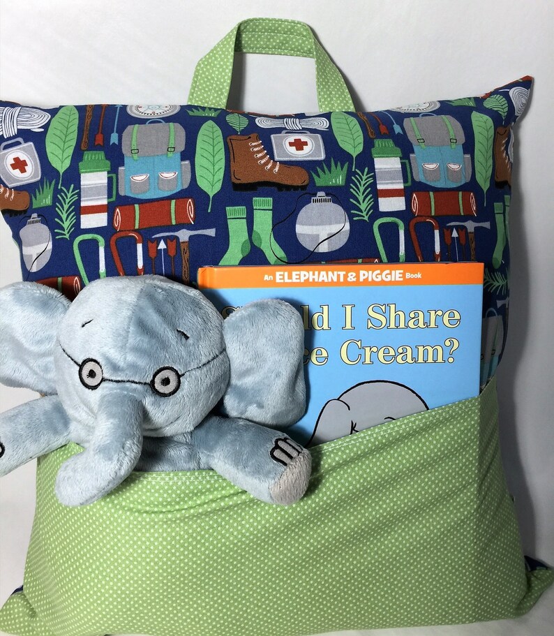 Kids Reading Cushion Pocket Reading Pillow Monkeys Etsy