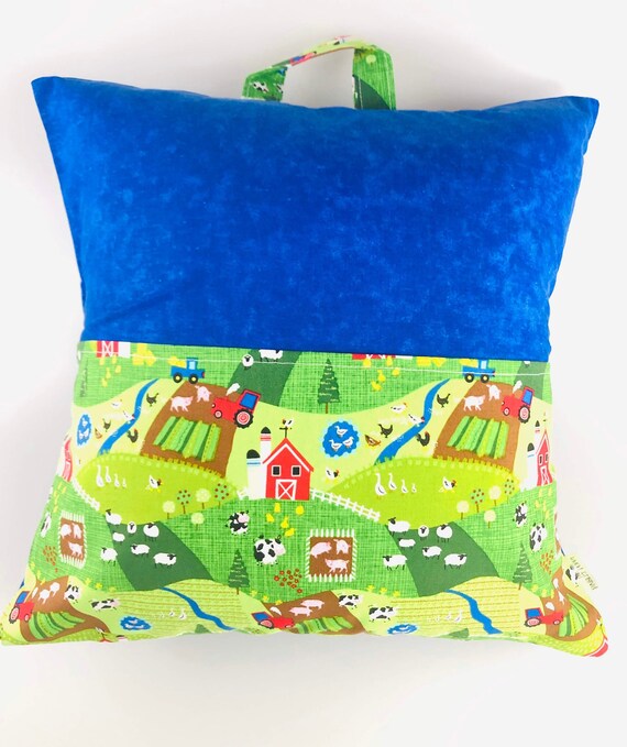 Kids Reading Cushion Pocket Reading Pillow Farm Etsy