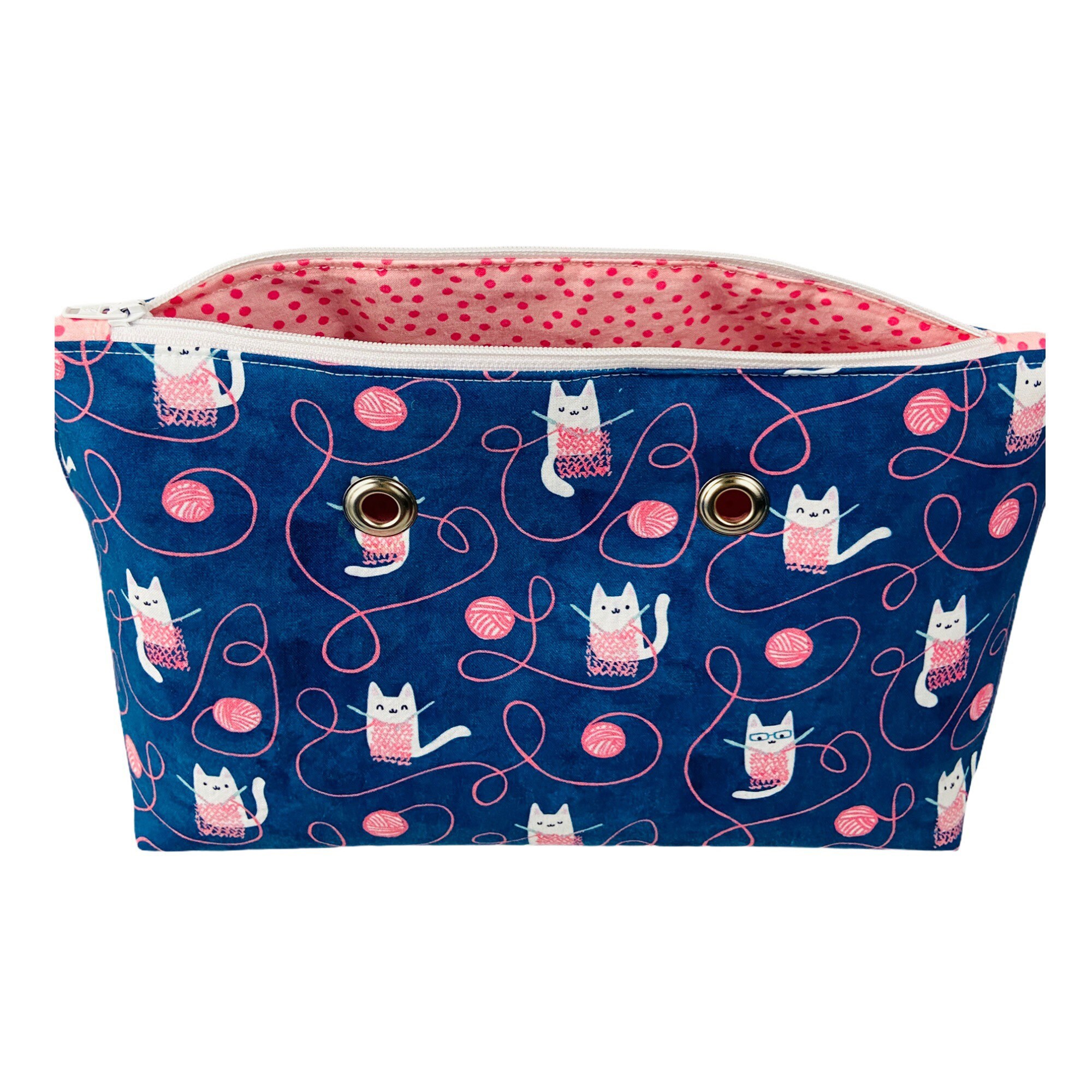 Small or Large Yarn Pouch Zippered Knitting and Crochet Bag Etsy