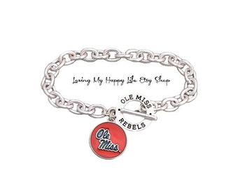 NCAA Mississippi Ole Miss Rebels Swirl Heart Earrings