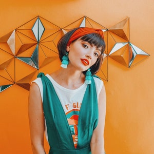 triple layered tassel earrings