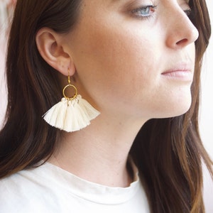 ivory tassel earrings
