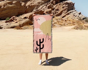 Woven Throw Blanket / Skinny Throw Blanket / Twin Moons