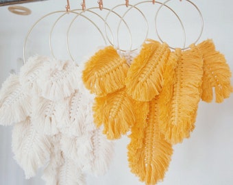 feathered macrame wall hanging / lark