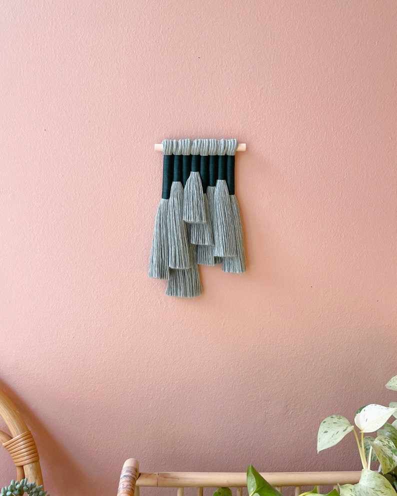 mini juniper / macrame wall hanging image 1