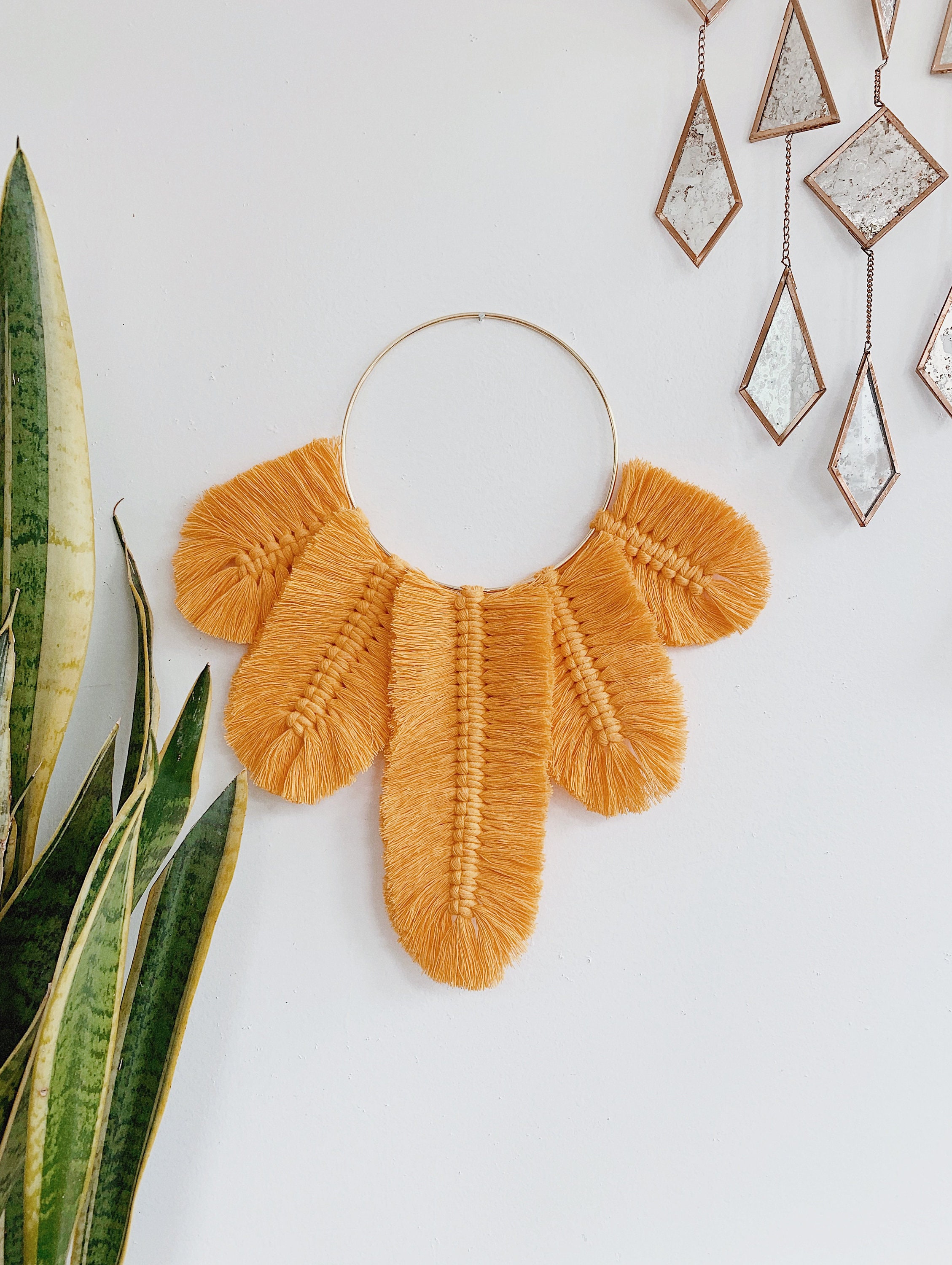 Mur de Macrame à Plumes Suspendu/Alouette