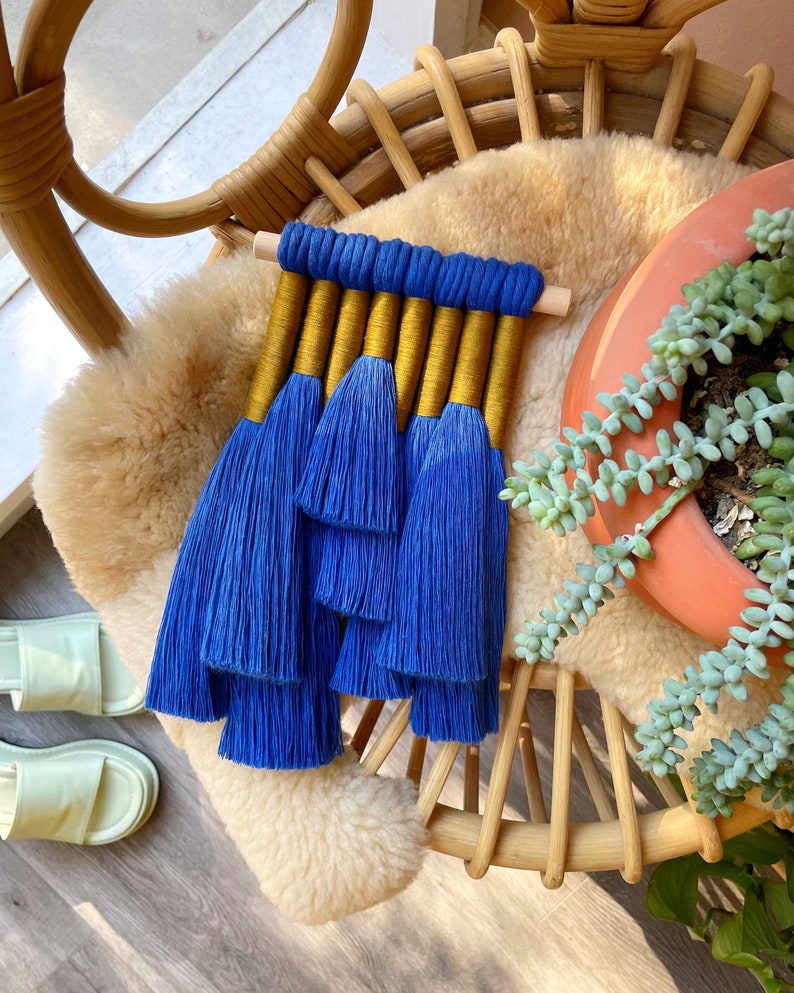 mini juniper / macrame wall hanging 1.