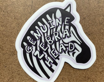 Genuine Zebra Head - Die Cut Sticker