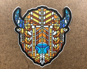 Glass - Buffalo Themed Die Cut Sticker