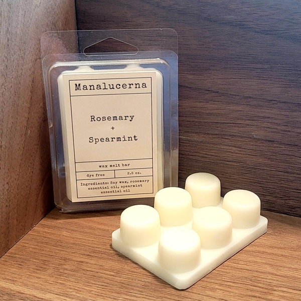 Rosemary and Spearmint Wax Melts, Essential Oil Wax Melts, Soy Wax Melts, Aromatherapy Wax Melts, Natural Fragrance, Sustainable Basics