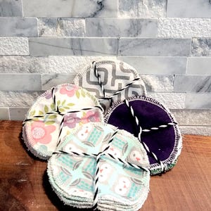 Handmade Reusable Facial Rounds, Eco-Friendly Makeup Remover Pads,  Zero Waste Skincare,  Soft & Washable Cotton Rounds