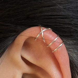 168No Piercing SET Of 2 Ear Cuff, Minimalist ear cuff. Sterling silver,14k Gold Filled,Wrap earring image 2